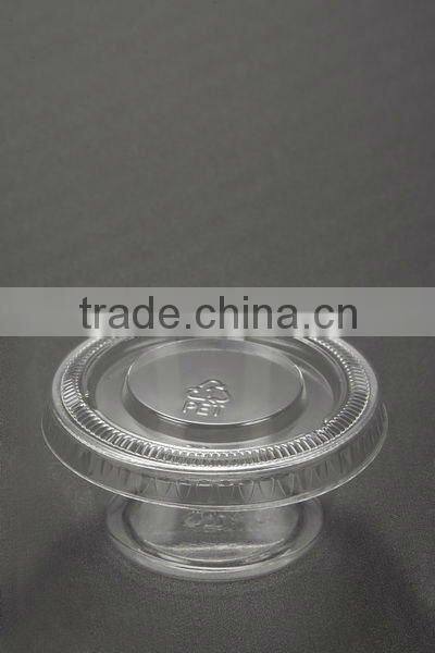 PET plastic portion cup with fild dome
