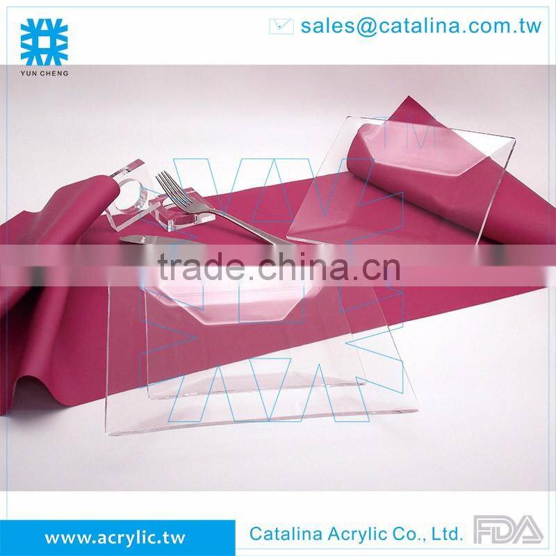 Hot sale Acrylic Waving Wedding Food Cake Fruit Serving Tray