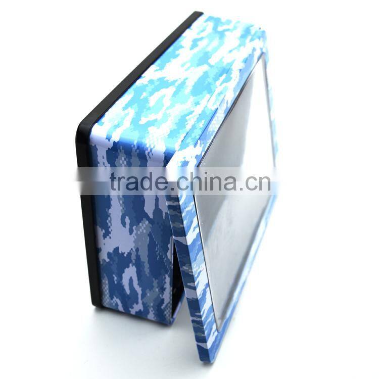 High quality CMYK printing rectangular cd/dvd tin box