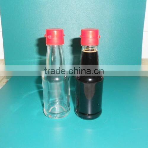 60ml glass sauce bottle with red cap