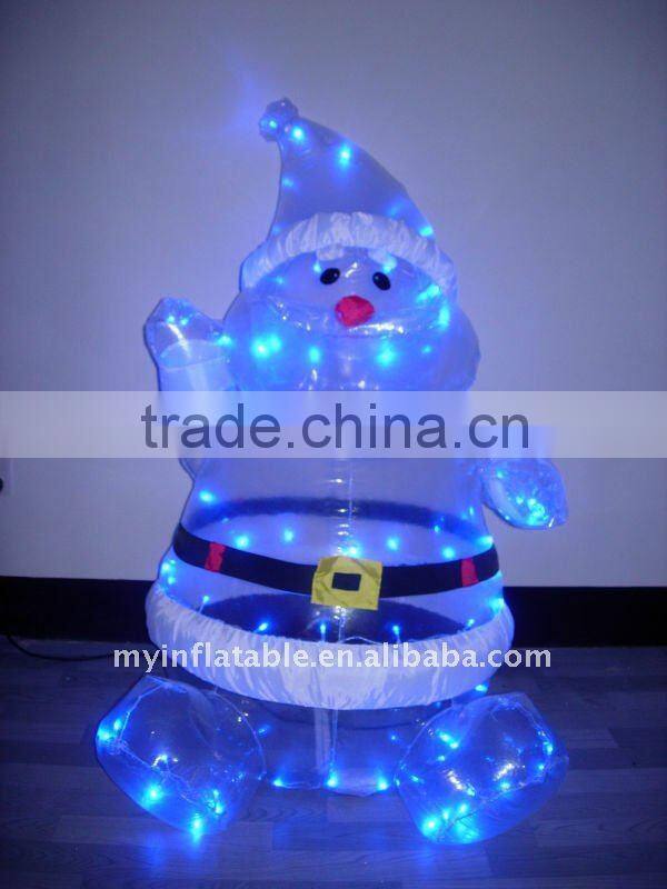 Inflatable Santa on boat with Penguin