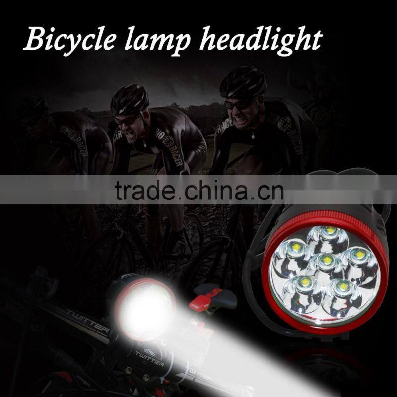 2 In 1 High Brightness 6 x XM-L T6 LED 3 Modes Bike Light Bicycle Front Lamp Headlight Headlamp + Battery Pack + Charger