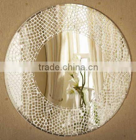 Mirror glass wholesale with mosaic and wooden almirah designs with mirror