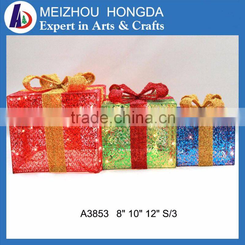 Christmas gifts NEW design LED christmas decoration fabric gift box led light