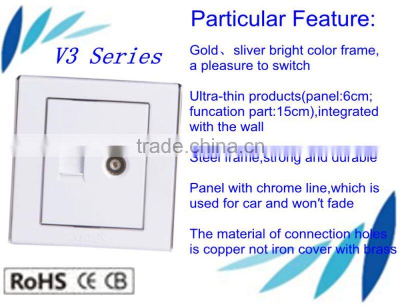 Safety and 2016 hot sale electric kitchen socket for TV and telephone