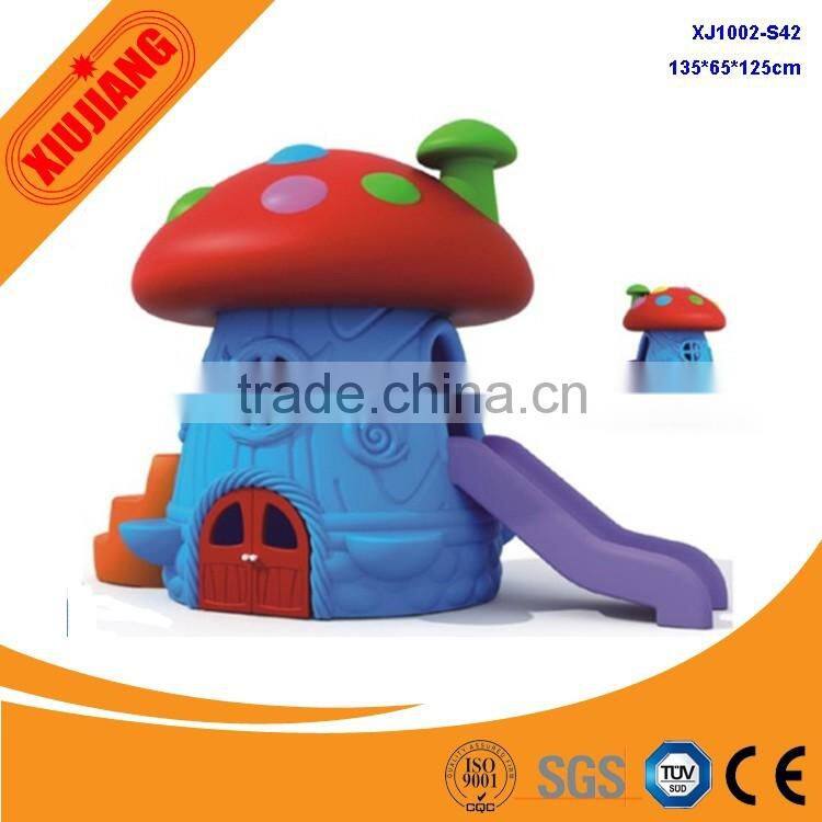 Kindergarten gymnastic systems children game center plastic play house with slide