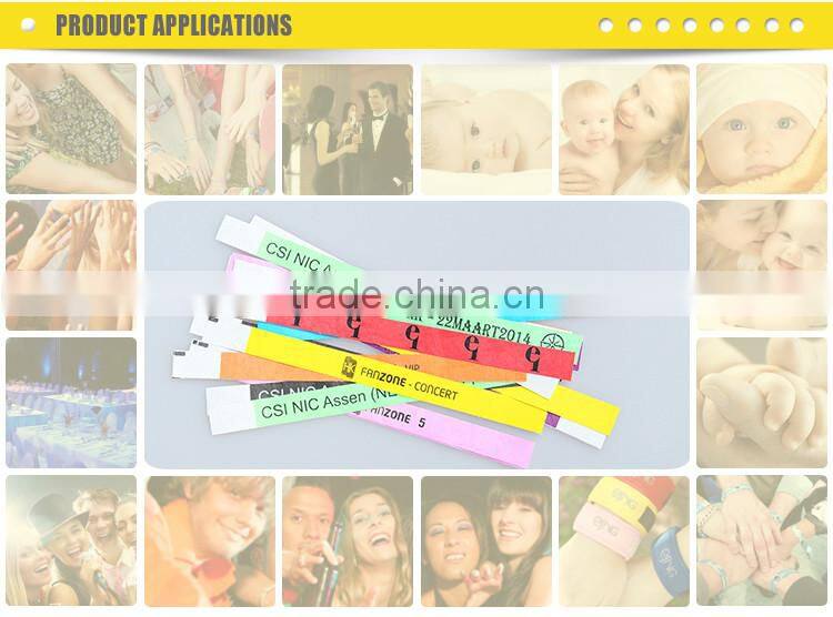 Widely use custom design giveaway cheap tyvek paper wristbands
