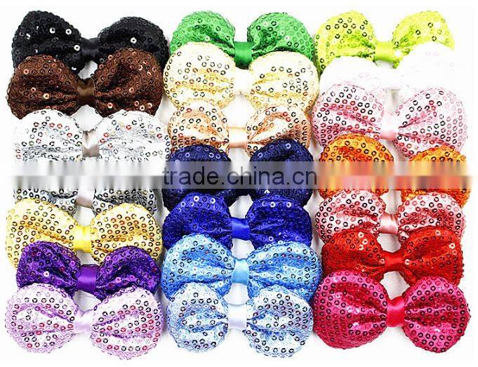 hot sell hair accessories rhinestone satin ribbon claw clip hair bow