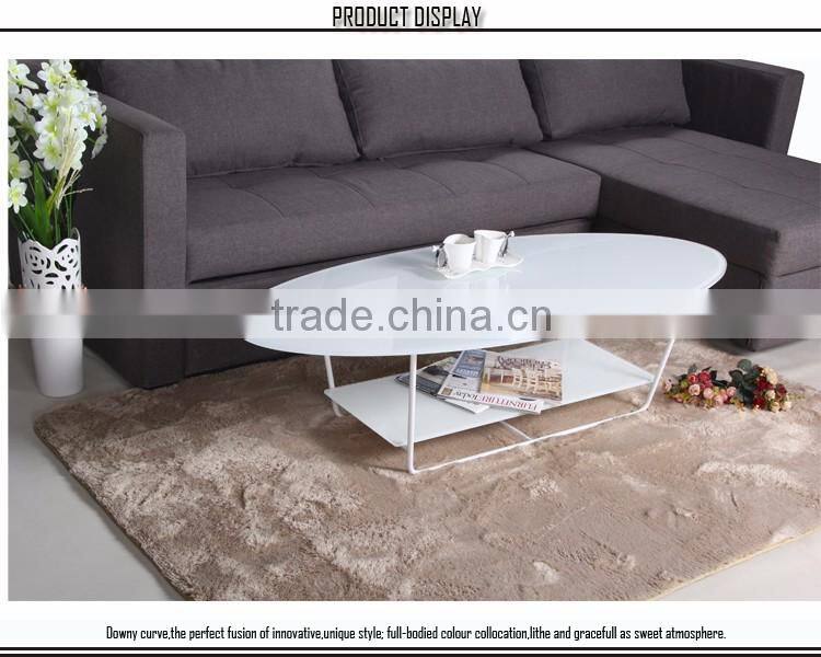 Hot Sale French Style Coffee Table with White Tempered Glass
