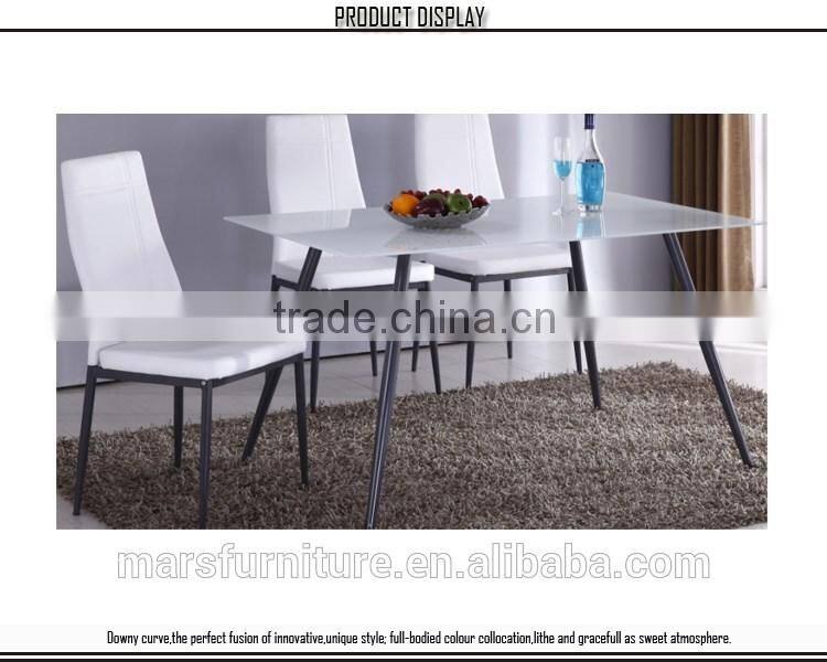 Cheap modern glass top hotel dining table
