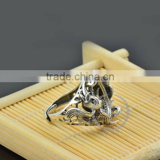 15*20mm 925 sterling silver antiqued silver vintage style oval bezel elephant ring base blank supplies DIY findings 1223062