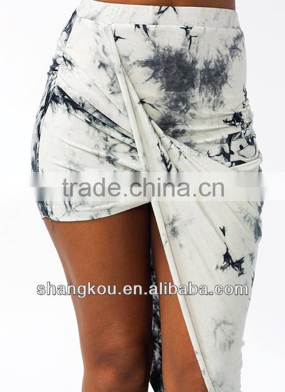 New Style Draped Skirt Latest Skirt Design Tie-Dye Summer Fashion Dress shk14