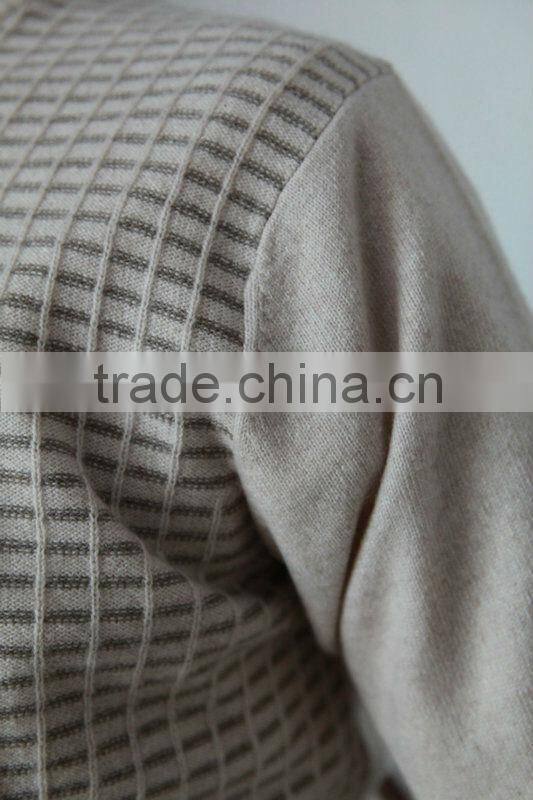 Men pure cashmere intarsia/jacquard pullover