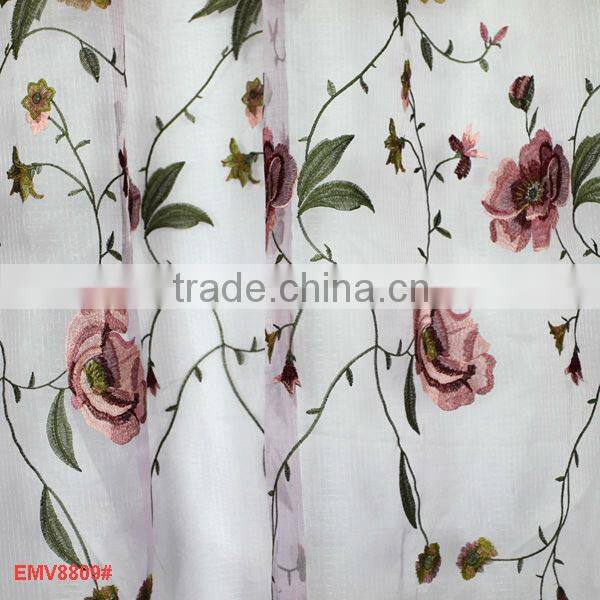 High Quality 100% Polyester Embroidery Jacquard Voile Curtain Design (doccia tenda disegni)