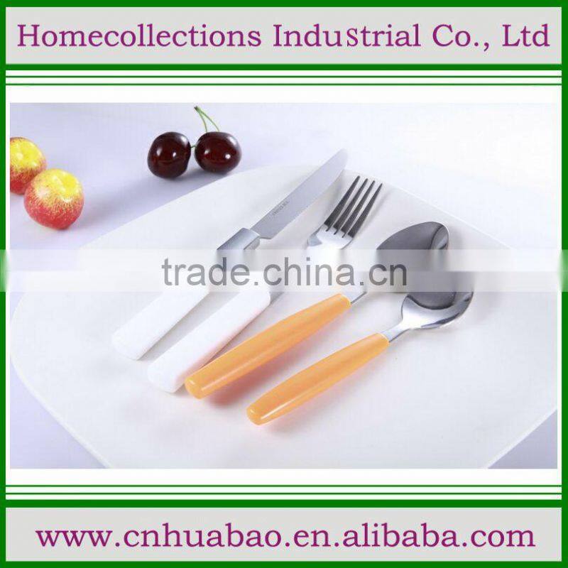 standing cutlery spoon fork knife set with plastic handle with unique design