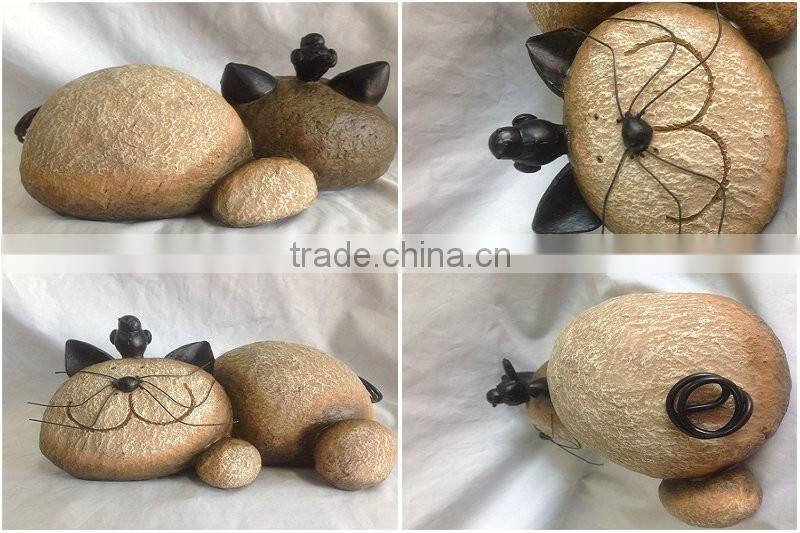 Hot Sale Personalized Handmade Color Painted Decorative Garden Resin Cat Statue