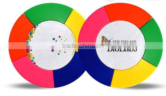 5 in 1 circle shaped promotional highlighter with big blank space for logo printing/circle truss for sale/circle-shaped highligh