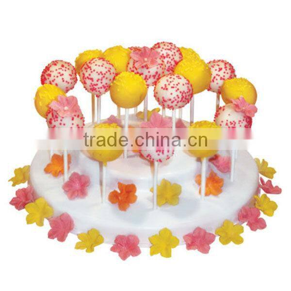 New design wholesale kitchen LFGB plasitc display pop supplies wedding cake stand