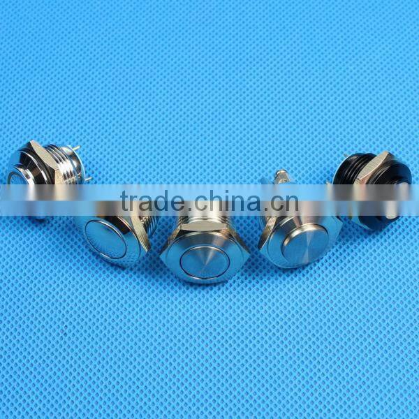 16mm flat head metal push button