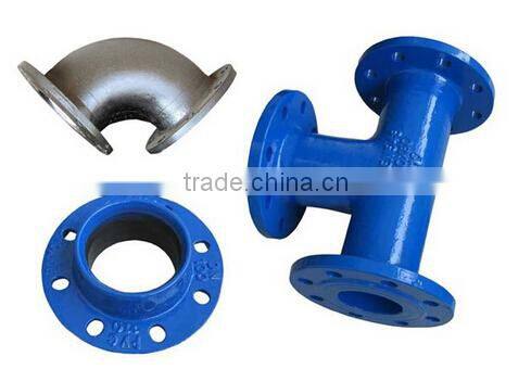 Ductile Iron casting Tee with loose flange DN80