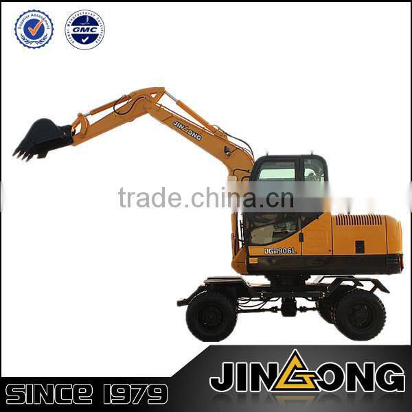 mini wheel excavator JGM907L with 0.25 cub meter bucket capacity