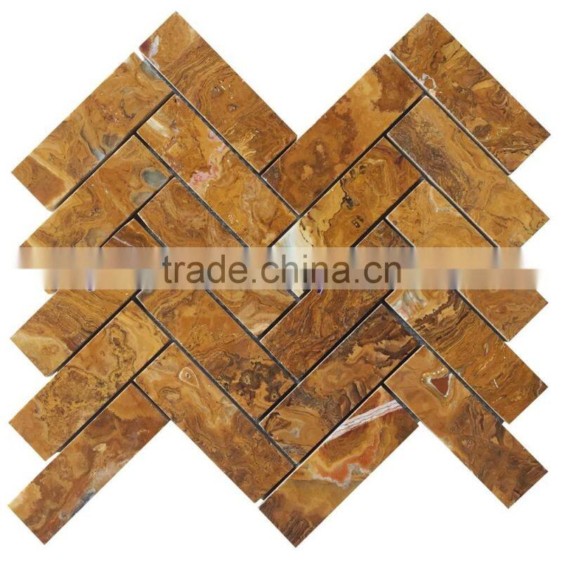 EXPORT QUALITY New selling attractive style BROWN GOLDEN ONYX MOSAIC TILES COLLECTIONS