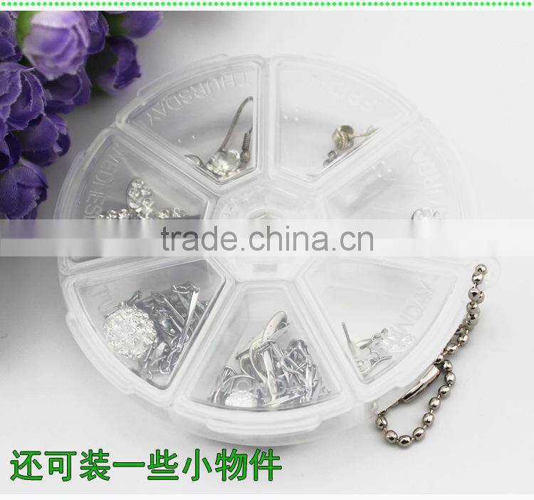 round weekly Mini box _7 week pill box rotary cover kits /PP plastic pill box/Medical capsule holder