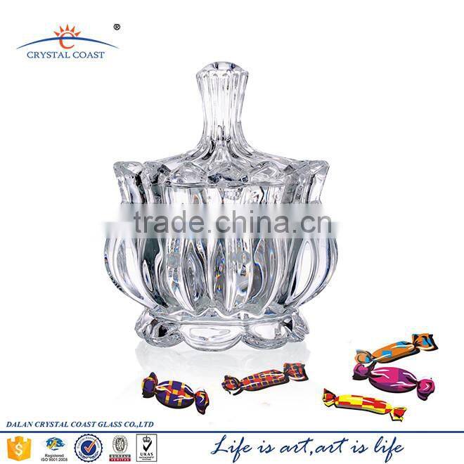 dalian factory decorative crystal mini glass jar for candy