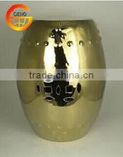 2015 new design shiny ceramic chinese gold stool