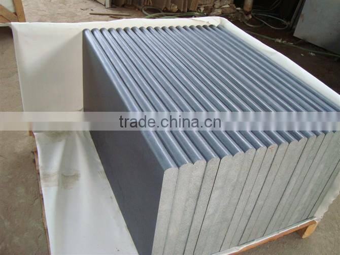 black basatl honed step with fullbullnose