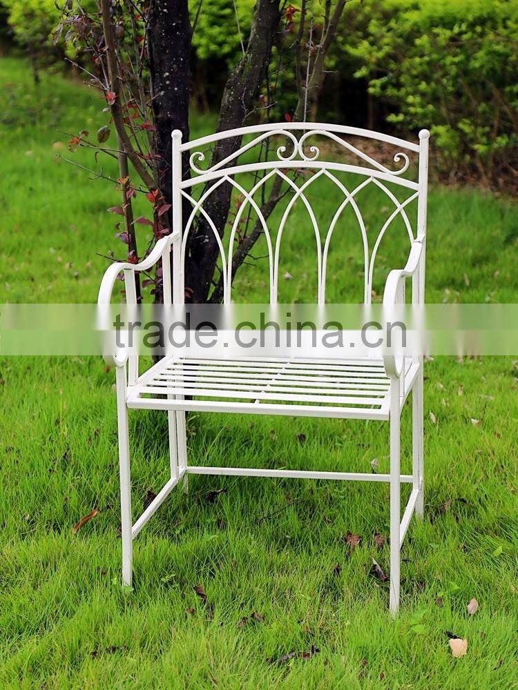 Wrought iron arm chair outdoor garden use antique vintage style