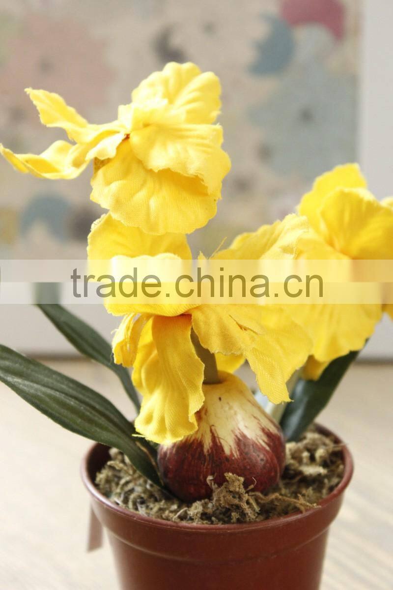 New design indoor decoration silk flowers iris bonsai mini artificial flowers