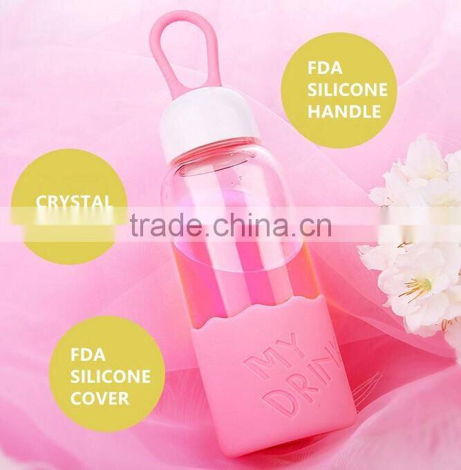 crystals water bottle with silicone cover,sports water bottles