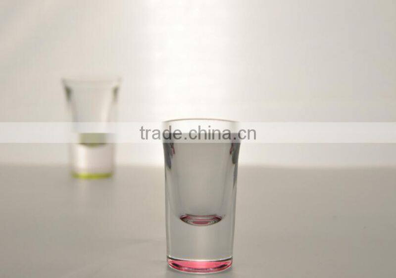 Anhui factory FDA inspection wholesale bottom colored wine shot glass