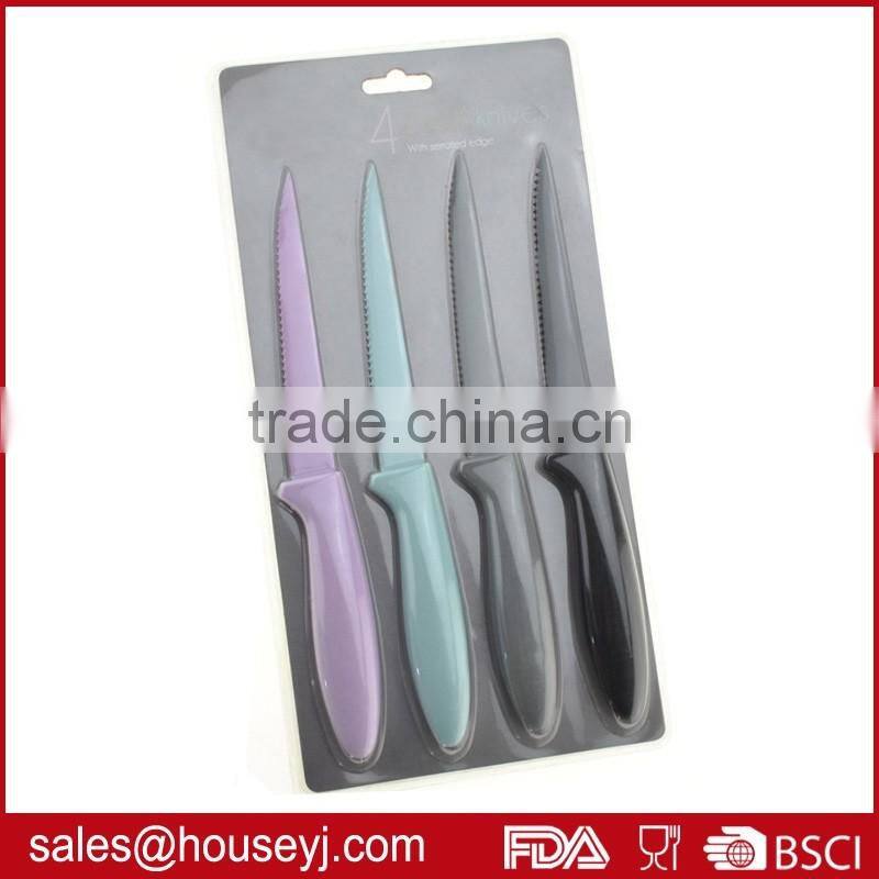 4 pcs non stick steak knife set color steak knives