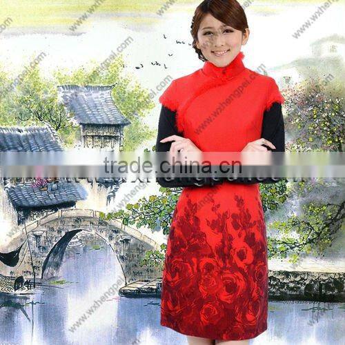 red winter cheongsam
