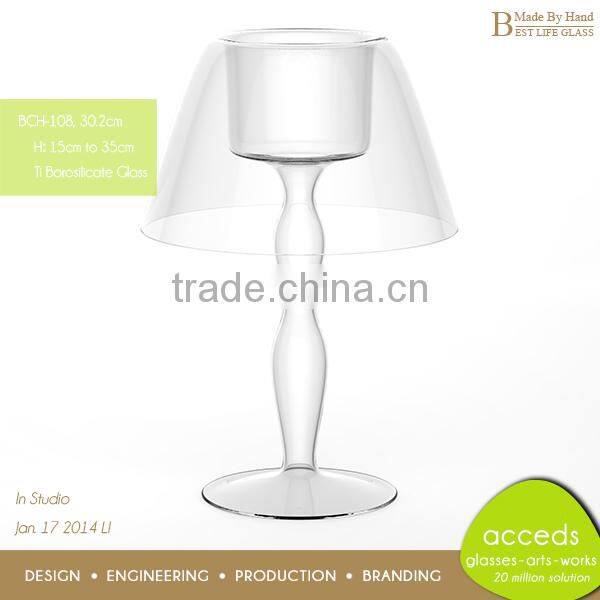 Made In China Different Designed Pyrex Glass Hurricane Candle Holders