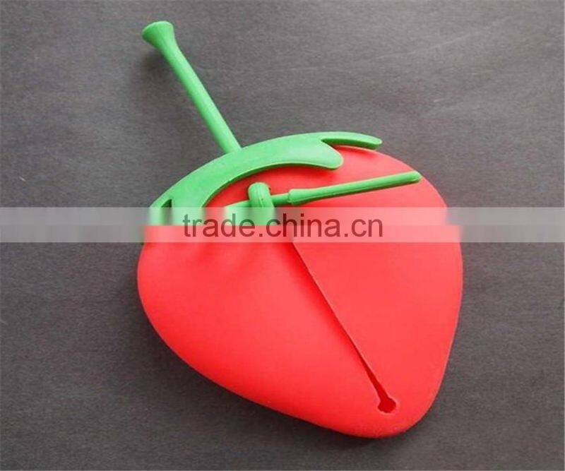 New Design Strawberry Silicone Key and Coin Bag Key Holder promotion gift
