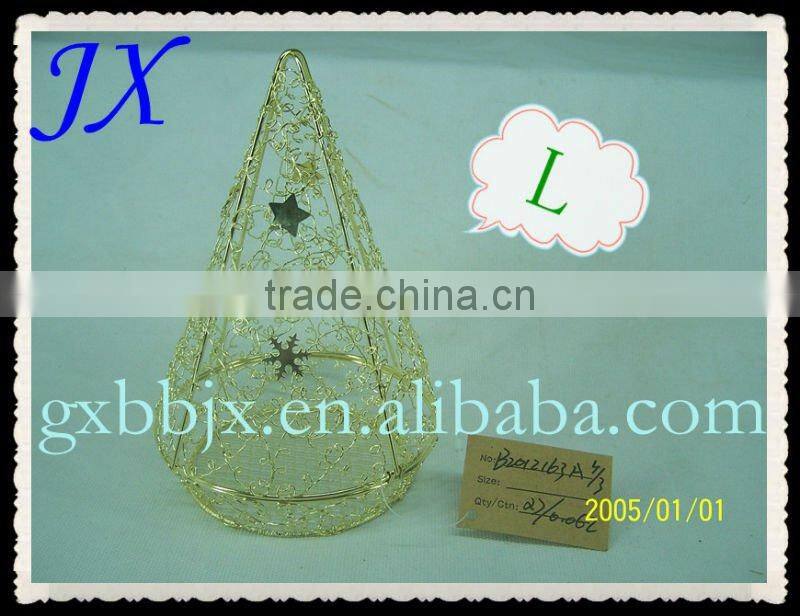 Golden wire decorative christmas gift box