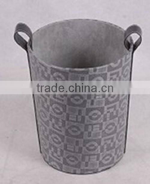 Household Waste Bin Faux Leather Trash Can With Twin Handles