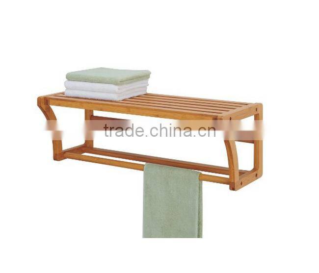Durable Wall Mounting Bamboo Bathroom Towel Rack