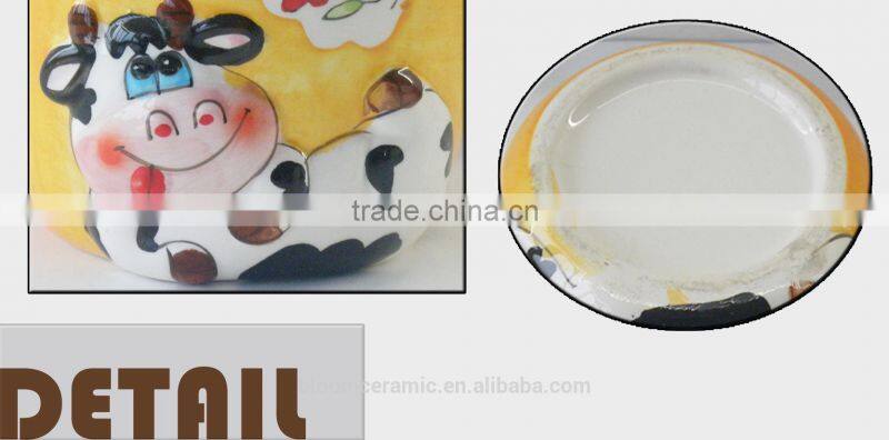 easy taking ceramic cute cow bowl
