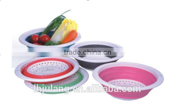 Hot sell Plastic Foldable colander/plastic oval foldable colander