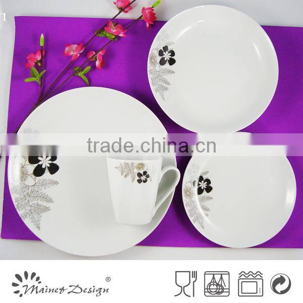 ceramic white porcelain round high quality dinner set