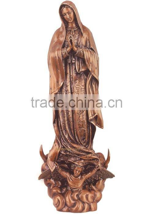 Garden decoration antique religious metal crafts life size bronze madonna