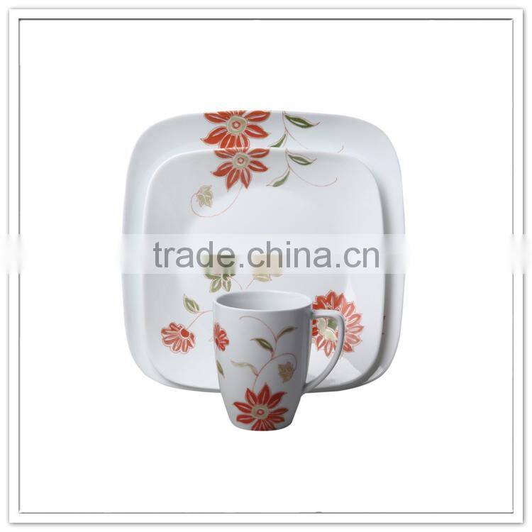 3pcs traditional china style antique matte printing plastic melamine latest dinner set with popular design