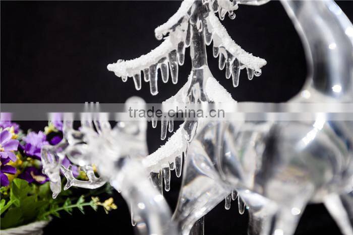 Clear standing and crouching deer and tree with LED Light for 2015