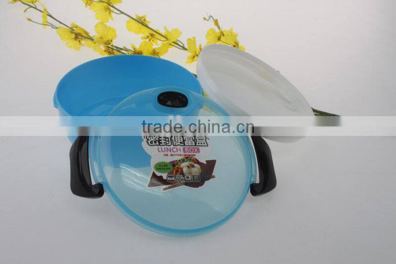 Unique Round Shaped Customized LOGO 2 Layers Plastic Lunch Box