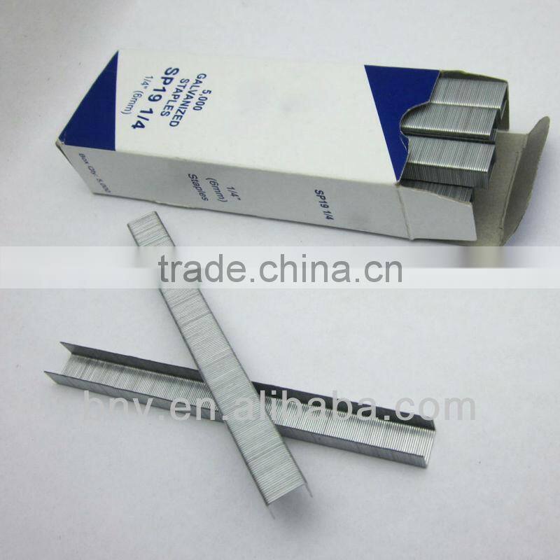 silver color galvanized metal SP19 1/4 staples