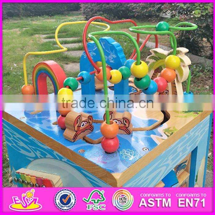 2016 new design children wooden classic toy bead maze W12D033